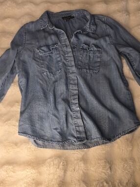 Saks Fifth Avenue Women's Button Up Super Soft Denim Shirt